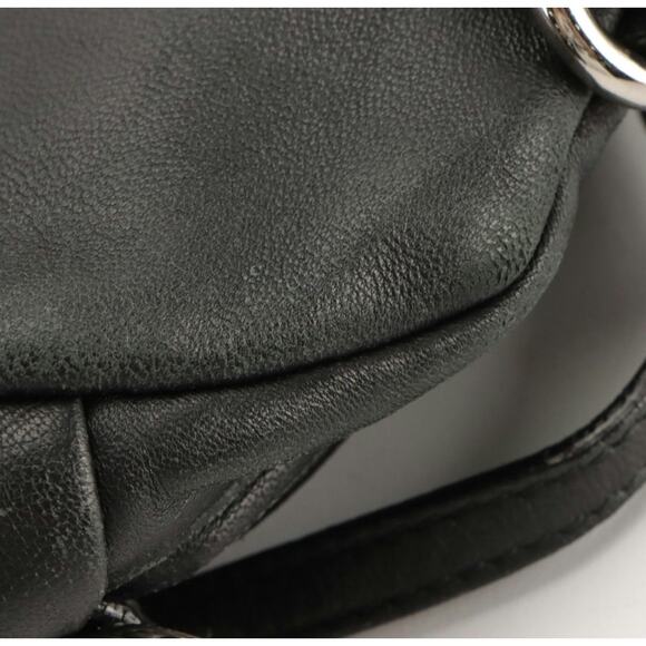 Salvatore Ferragamo Black Lambskin 2-Way Bag Gancini Logo Satchel - Picture 8 of 10